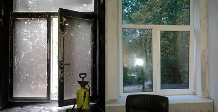 Мытьё окон после пожара — фото 1